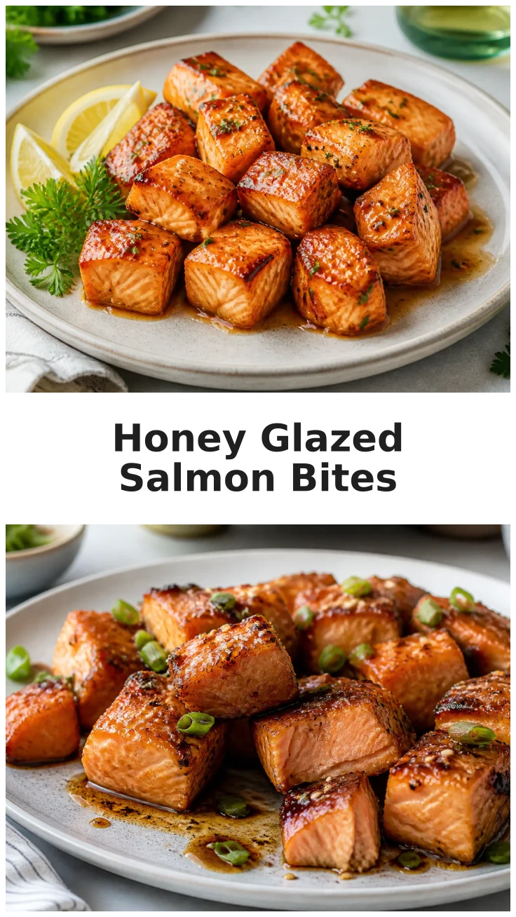 Sticky Air Fryer Honey Glazed Salmon Bites Recipe Sticky Air Fryer Honey Glazed Salmon Bites Recipe