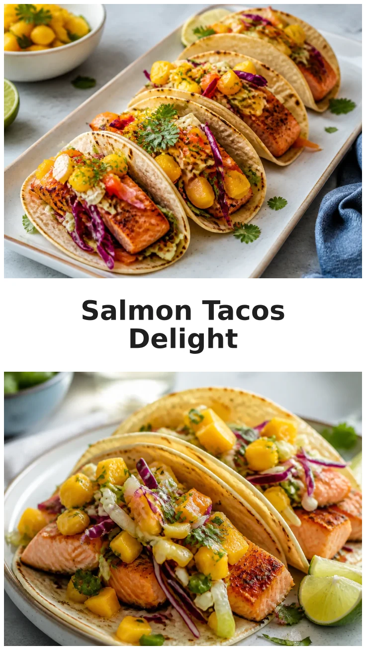 Fresh Oven Roasted Salmon Tacos with Mango Slaw Recipe Fresh Oven Roasted Salmon Tacos with Mango Slaw Recipe