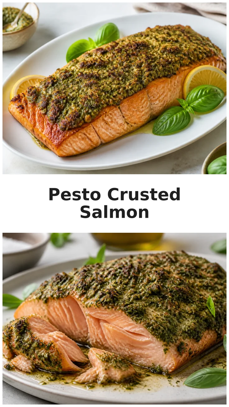Crispy Pesto Crusted Oven Salmon Recipe Crispy Pesto Crusted Oven Salmon Recipe