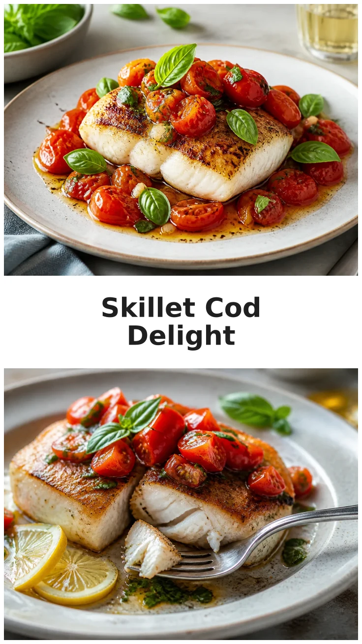Fresh Skillet Cod with Tomatoes and Basil Recipe Fresh Skillet Cod with Tomatoes and Basil Recipe