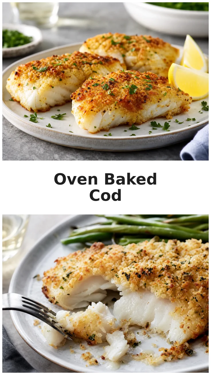 Crispy Oven Baked Parmesan Cod Recipe for Dinner Crispy Oven Baked Parmesan Cod Recipe for Dinner