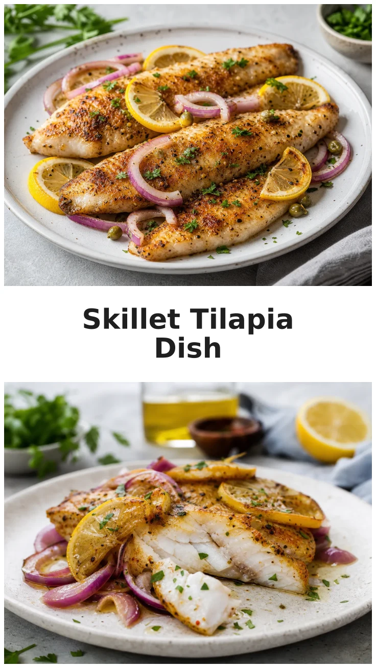 Fresh Skillet Tilapia with Lemon and Red Onion Recipe Fresh Skillet Tilapia with Lemon and Red Onion Recipe