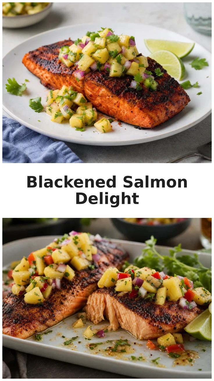 Bold Baked Blackened Salmon with Pineapple Salsa Recipe Bold Baked Blackened Salmon with Pineapple Salsa Recipe