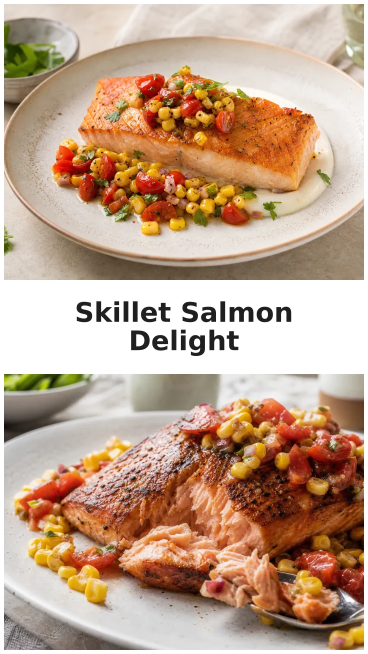 Fresh Skillet Salmon with Corn and Tomato Relish Recipe Fresh Skillet Salmon with Corn and Tomato Relish Recipe