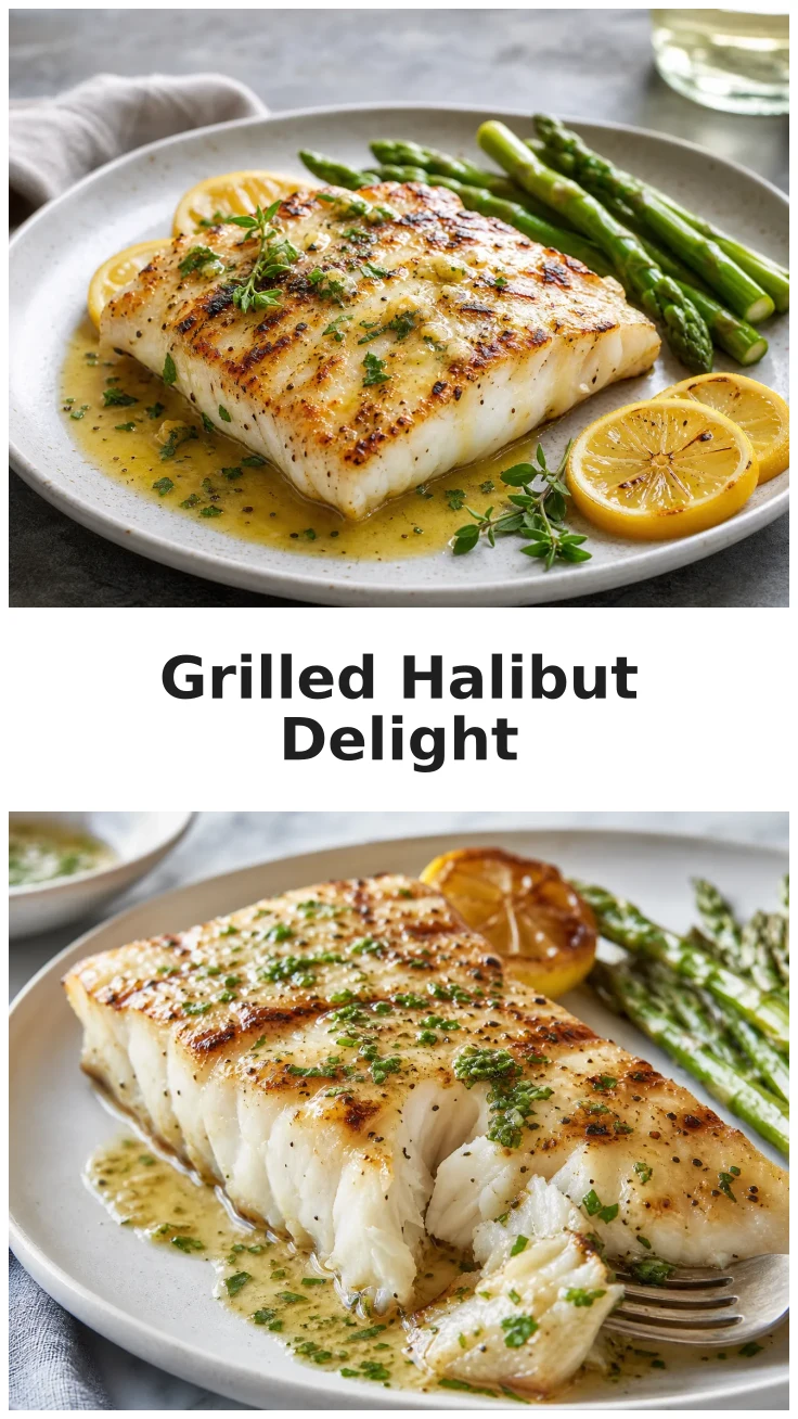 Juicy Grilled Halibut with Lemon Herb Butter Recipe Juicy Grilled Halibut with Lemon Herb Butter Recipe