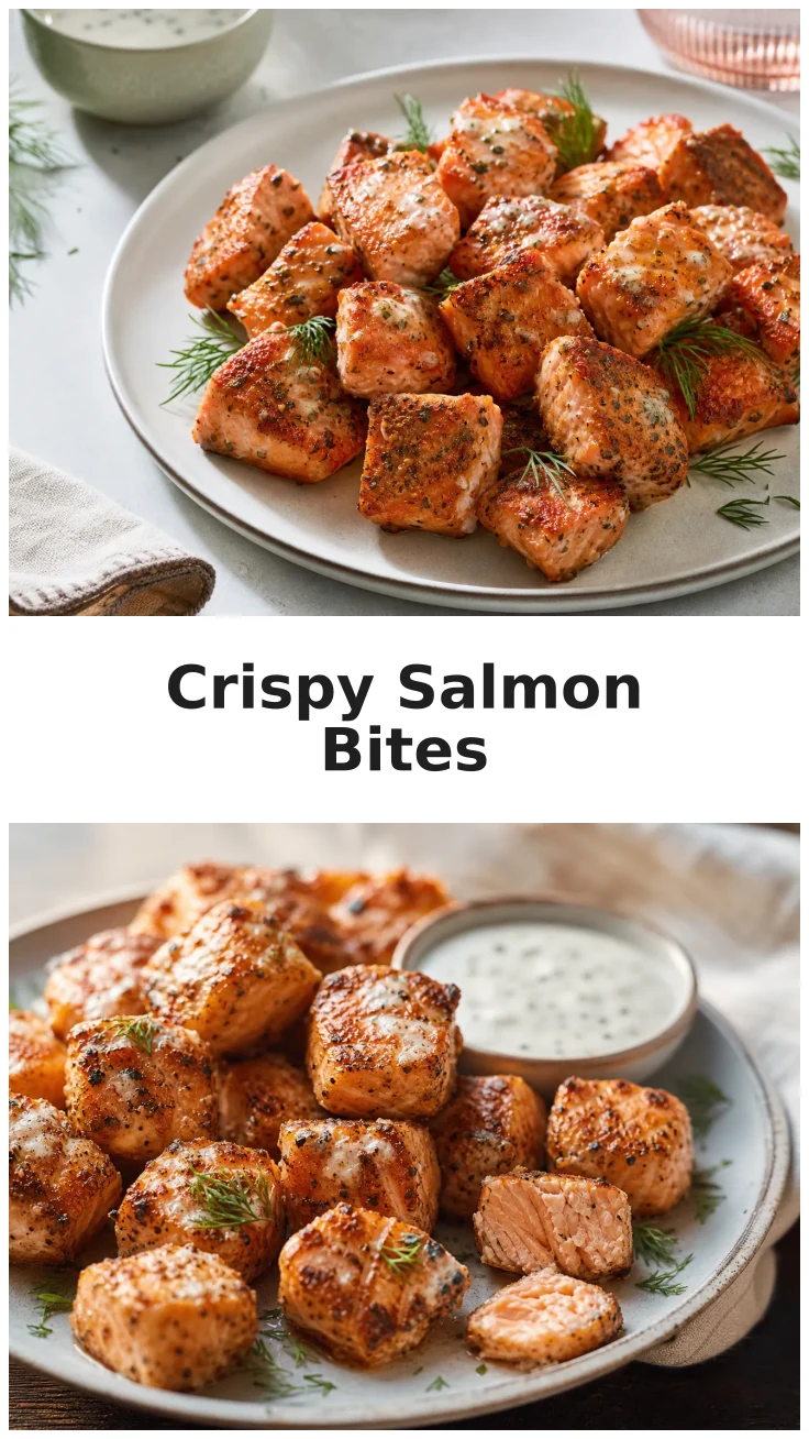 Crispy Air Fryer Ranch Salmon Bites Recipe Crispy Air Fryer Ranch Salmon Bites Recipe