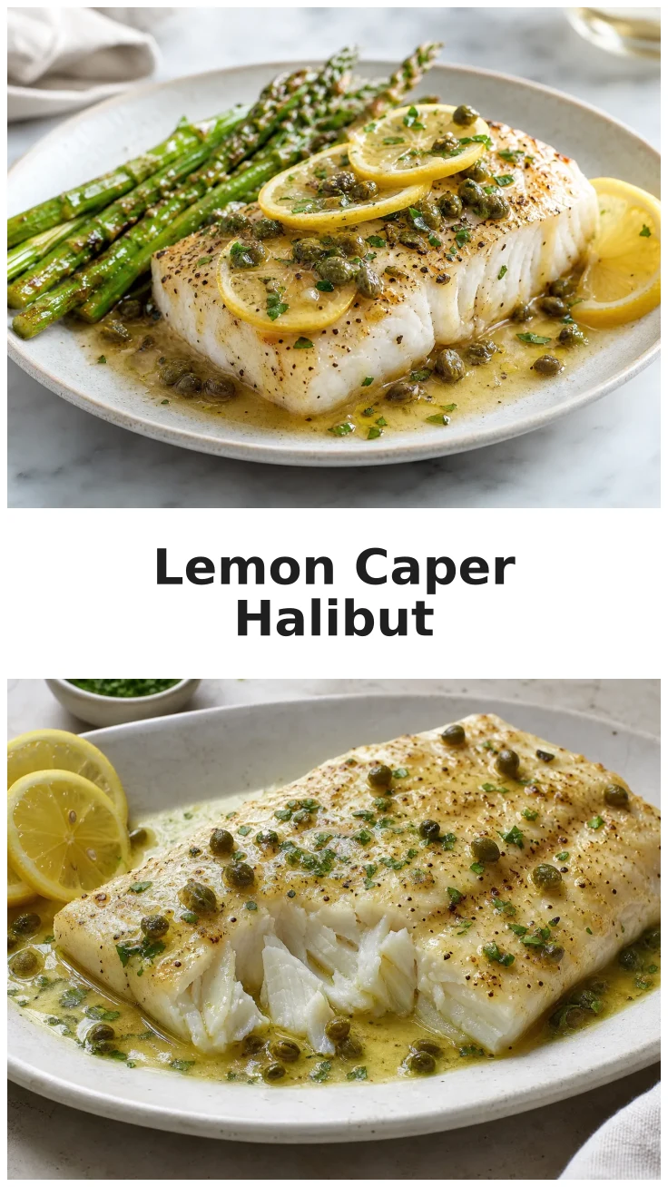 Baked Halibut with Lemon Caper Butter Recipe