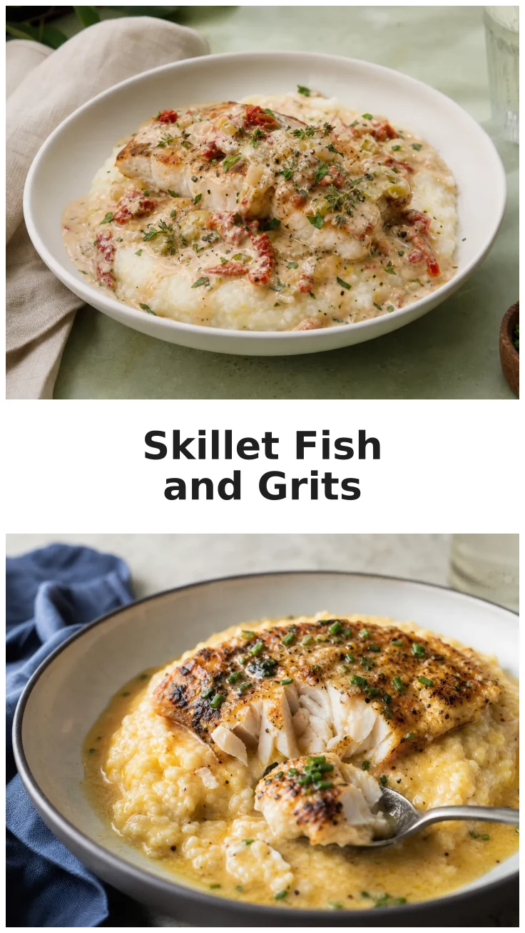 Creamy Skillet Fish and Grits Recipe for Comforting Meals Creamy Skillet Fish and Grits Recipe for Comforting Meals