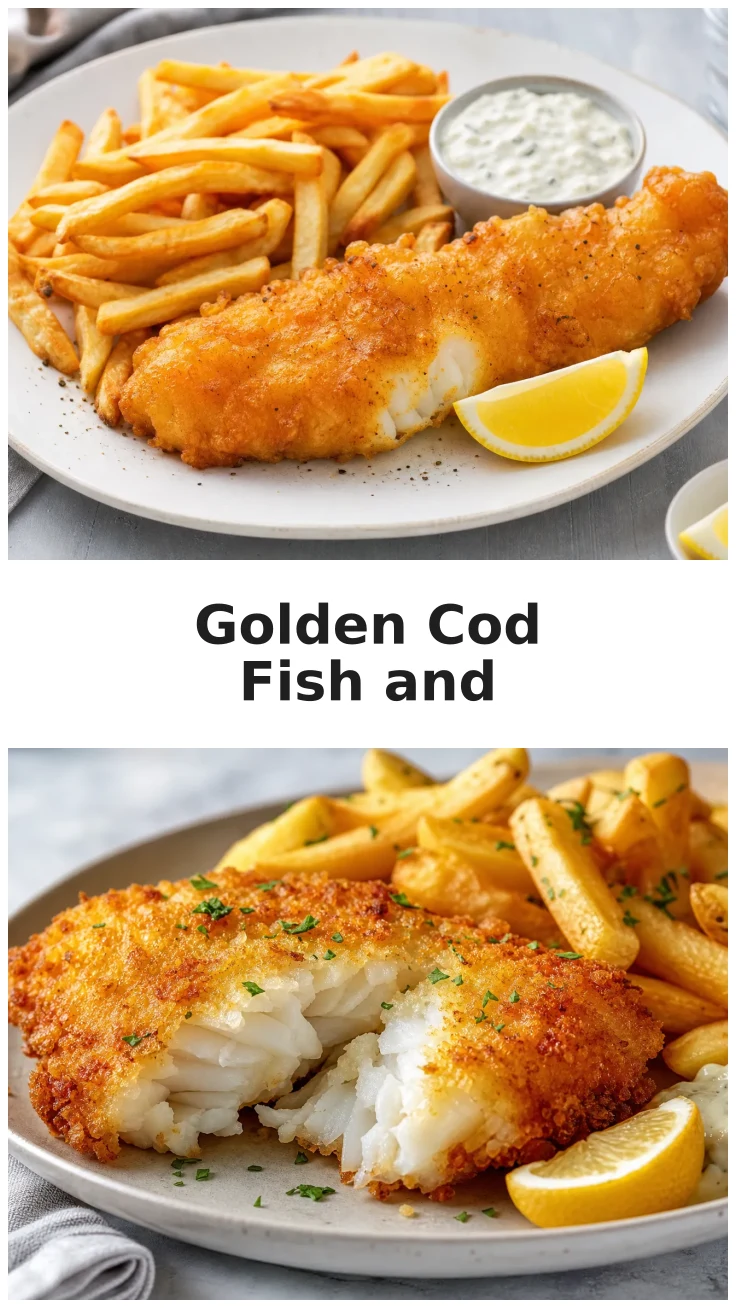 Crispy Golden Cod Fish and Chips in the Air Fryer