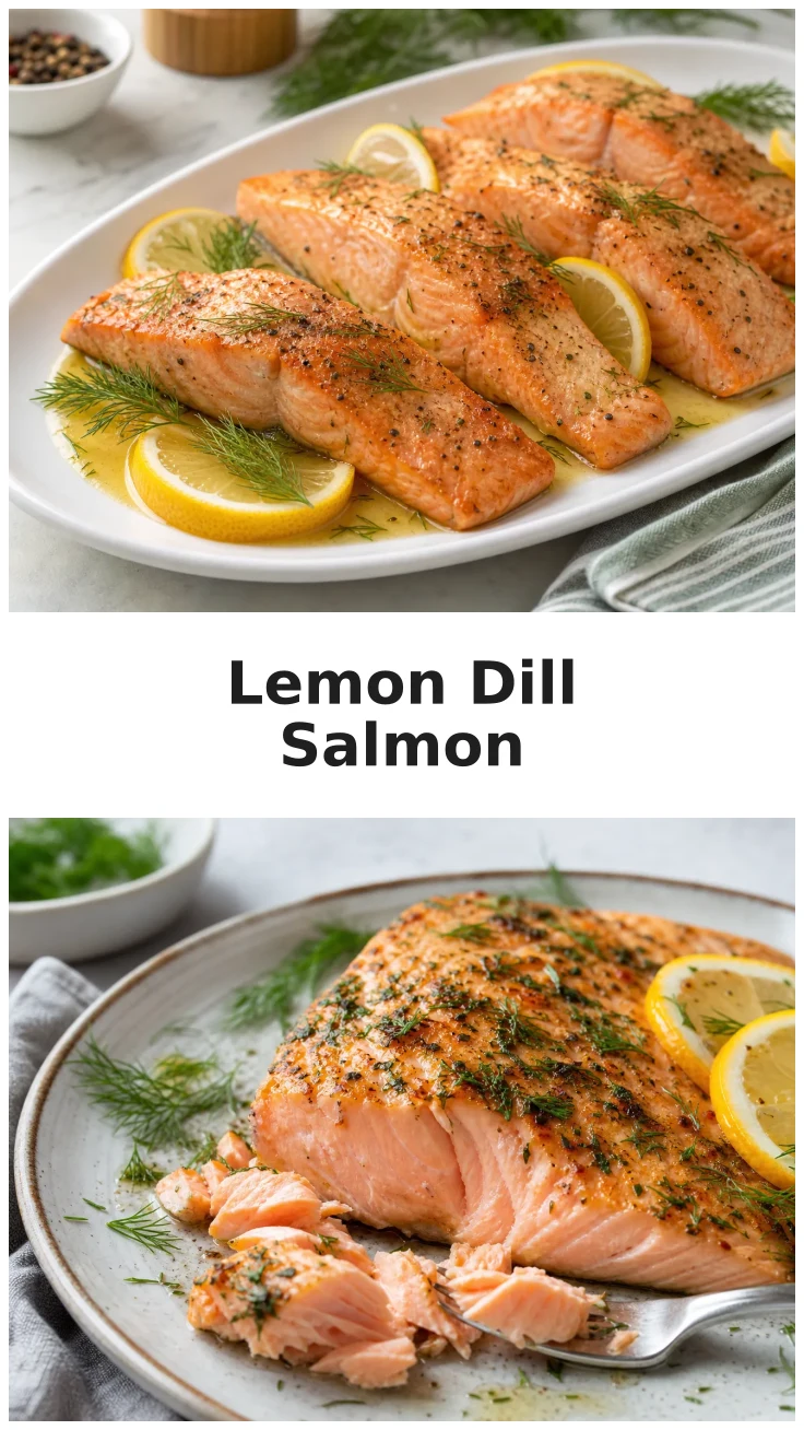 Golden Baked Lemon Dill Salmon Fillets Recipe Golden Baked Lemon Dill Salmon Fillets Recipe