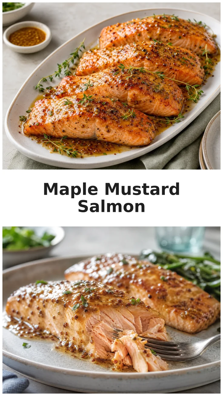 Golden Baked Maple Mustard Salmon Sheet Pan Dinner