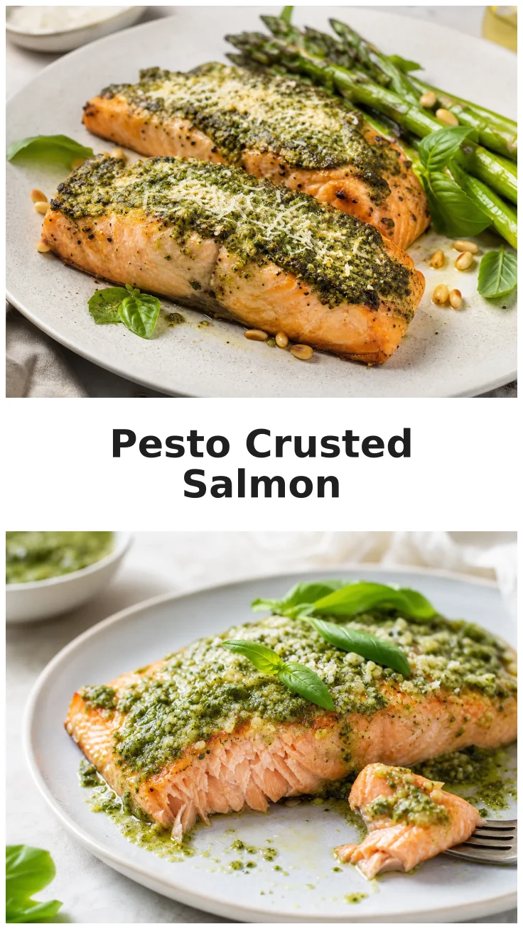 Golden Baked Pesto Crusted Salmon Fillets Recipe