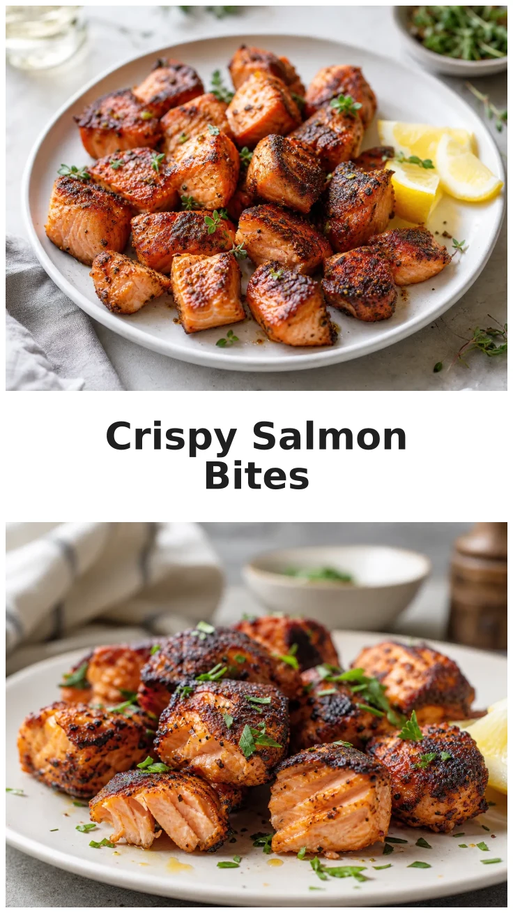 Crispy Air Fryer Blackened Salmon Bites Recipe Crispy Air Fryer Blackened Salmon Bites Recipe