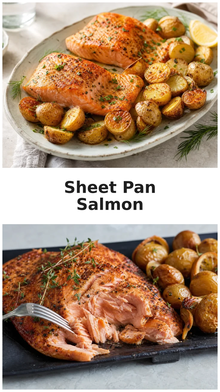 Delicious Sheet Pan Salmon and Baby Potatoes Recipe Delicious Sheet Pan Salmon and Baby Potatoes Recipe