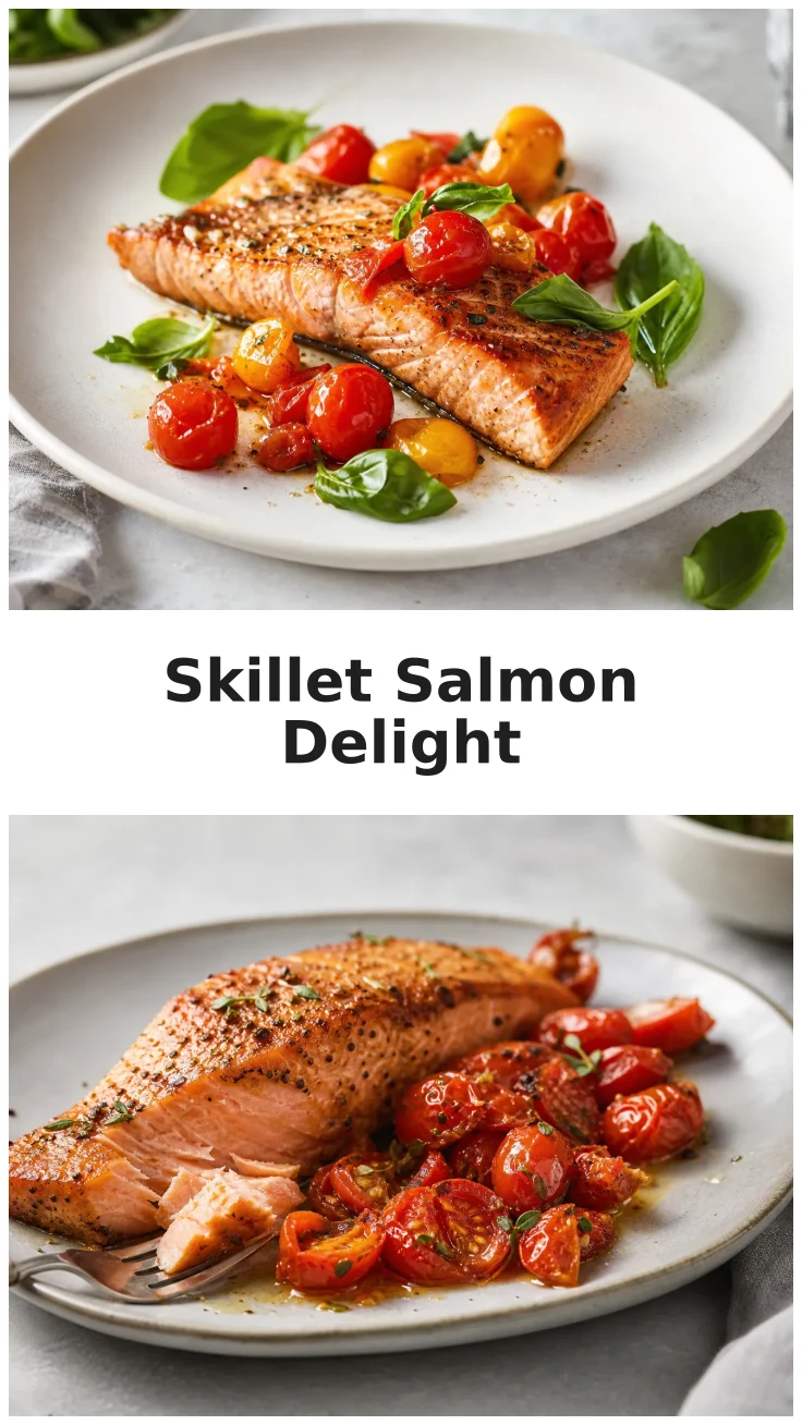 Juicy Skillet Salmon with Burst Cherry Tomatoes Recipe Juicy Skillet Salmon with Burst Cherry Tomatoes Recipe