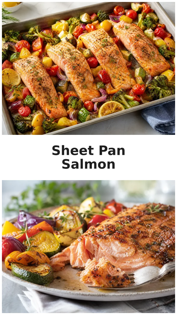 Colorful Sheet Pan Salmon Primavera with Fresh Vegetables Colorful Sheet Pan Salmon Primavera with Fresh Vegetables