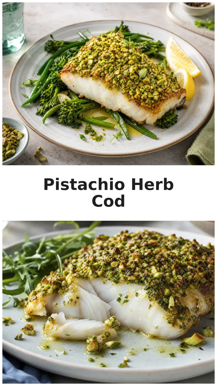 Crispy Pistachio Herb Crusted Oven Cod Recipe