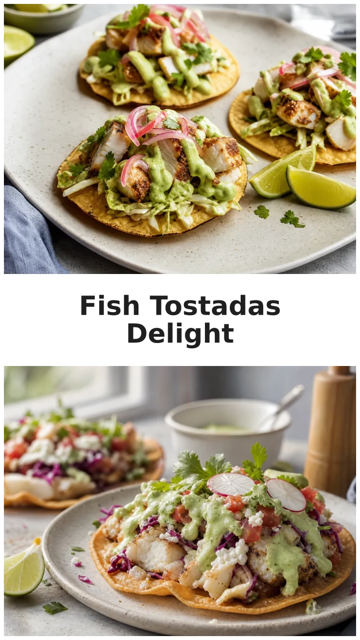 Crispy Skillet Fish Tostadas with Avocado Crema Recipe Crispy Skillet Fish Tostadas with Avocado Crema Recipe