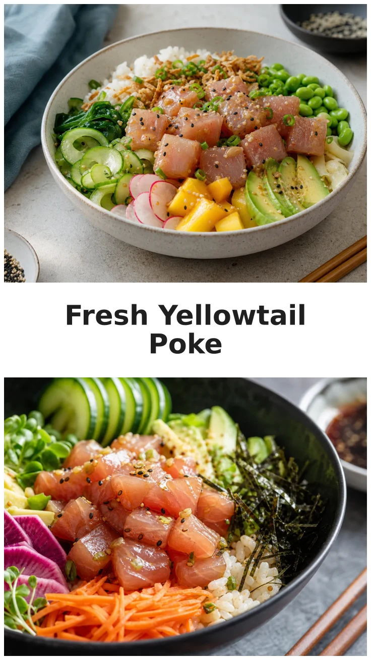 Delicious Fresh Yellowtail Poke Bowl Recipe Delicious Fresh Yellowtail Poke Bowl Recipe